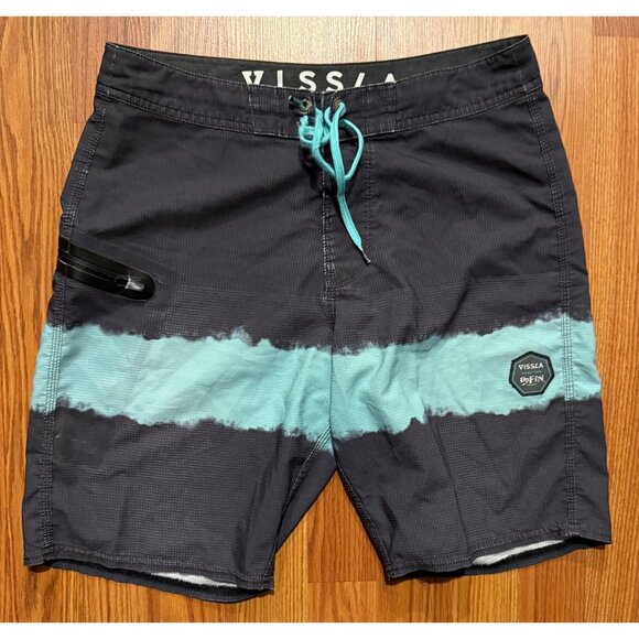 Vissla x DaFin Board Shorts Mens 30 8" Beach Swim Trunks Colorblock - Picture 1 of 7